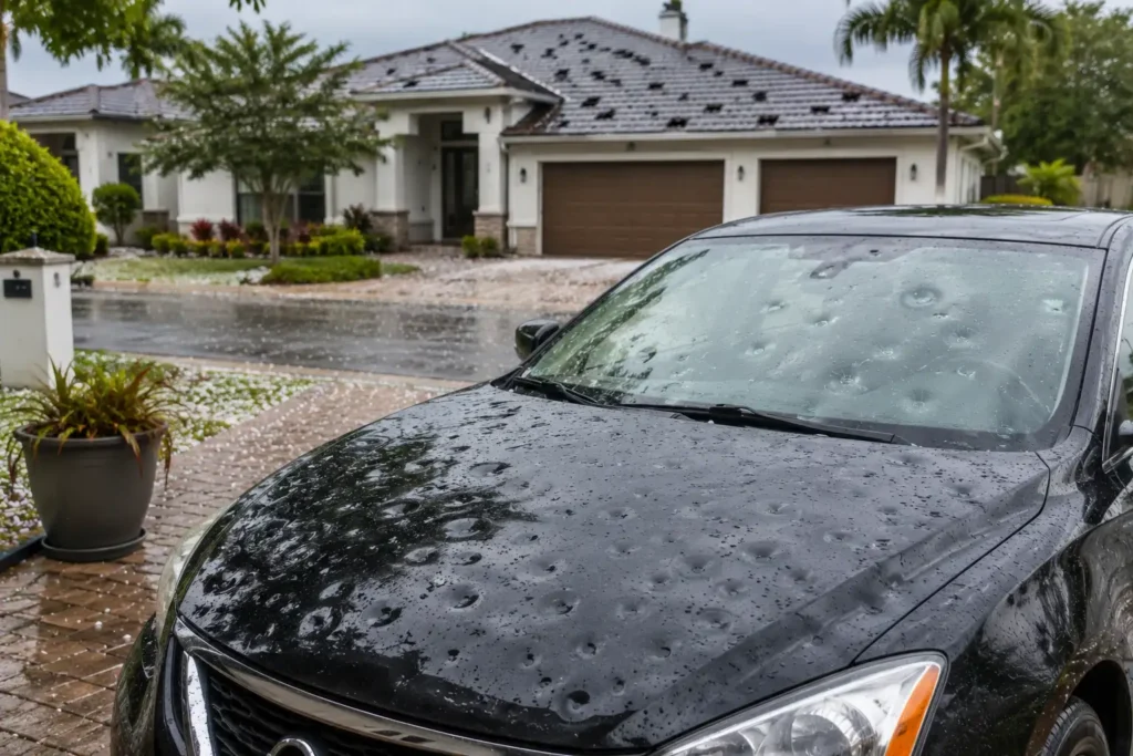 Coral Springs hail vehicle damage