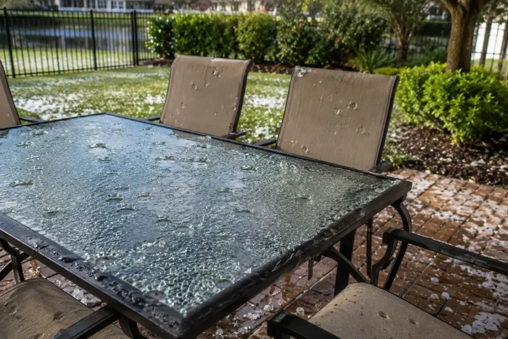 Hailstorm damages Coral Springs patio